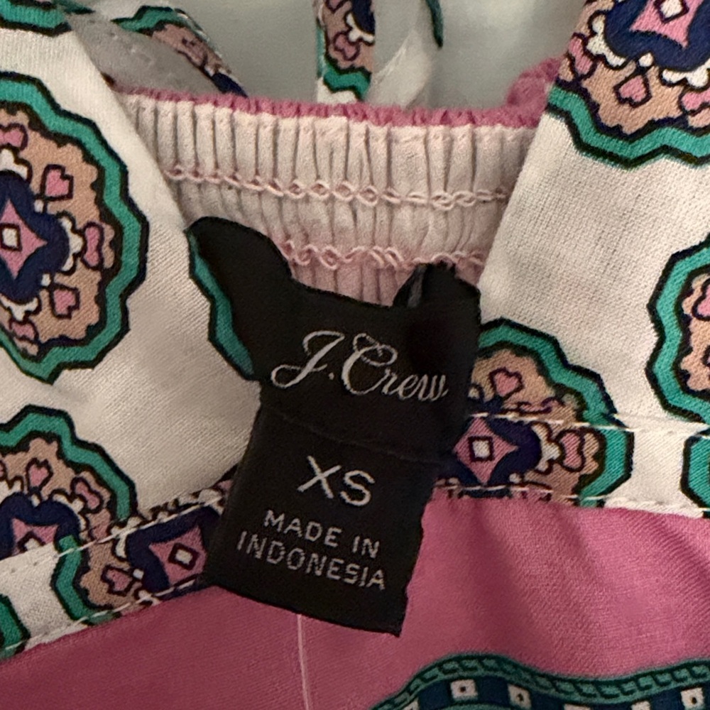 J. Crew White Maxi Dress with Pink and Green Trim - Picture 2 of 8
